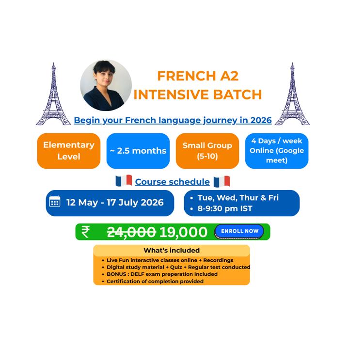 French A2 – Intensive Batch